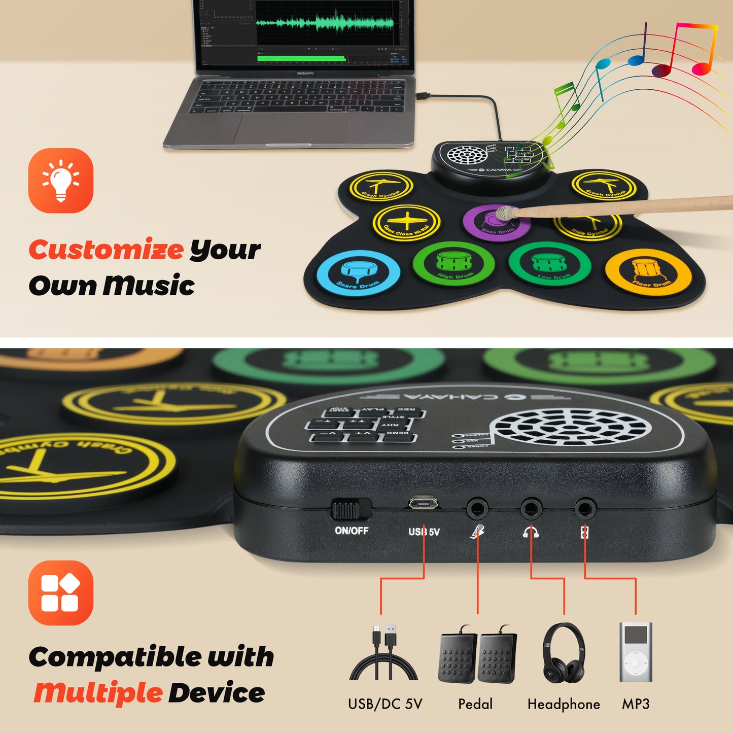 Electronic Drum Pad Set