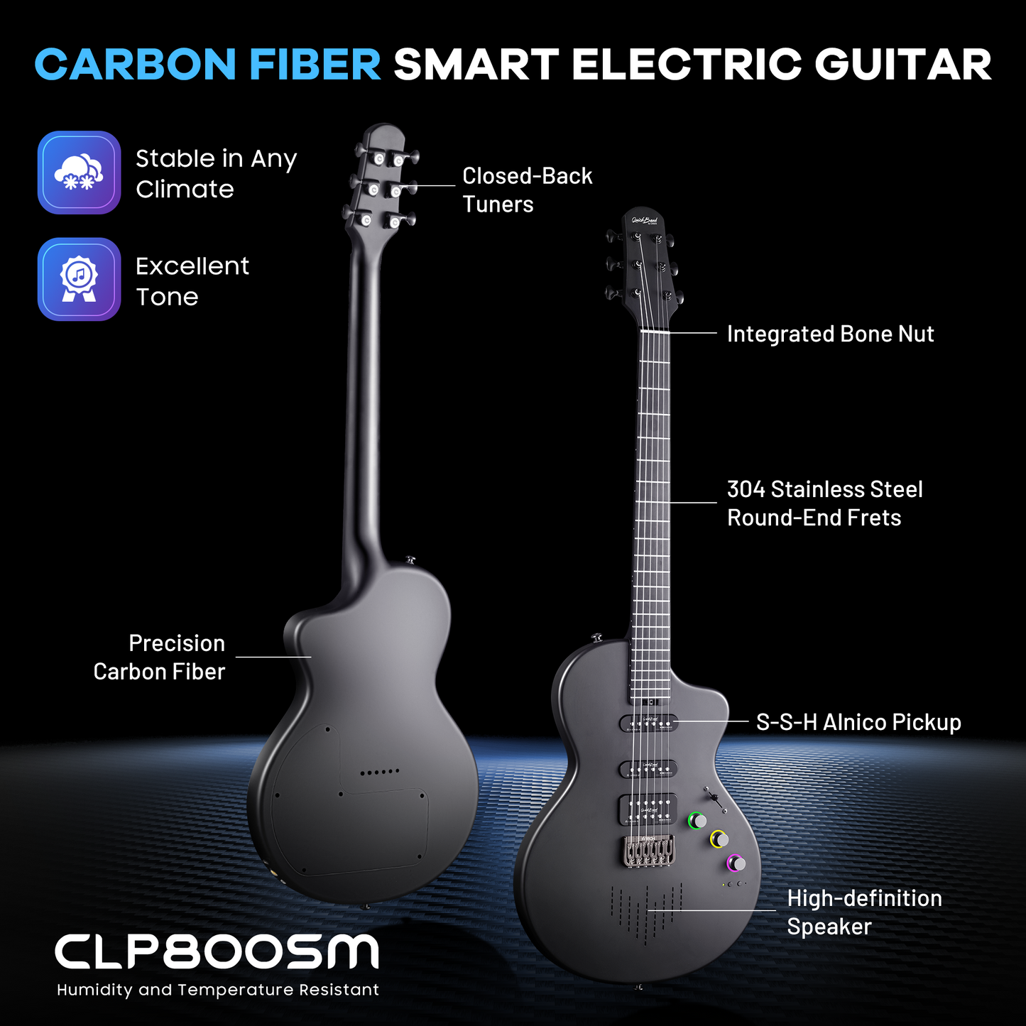 39" Carbon Fiber Smart Electric Guitar CLP800SM