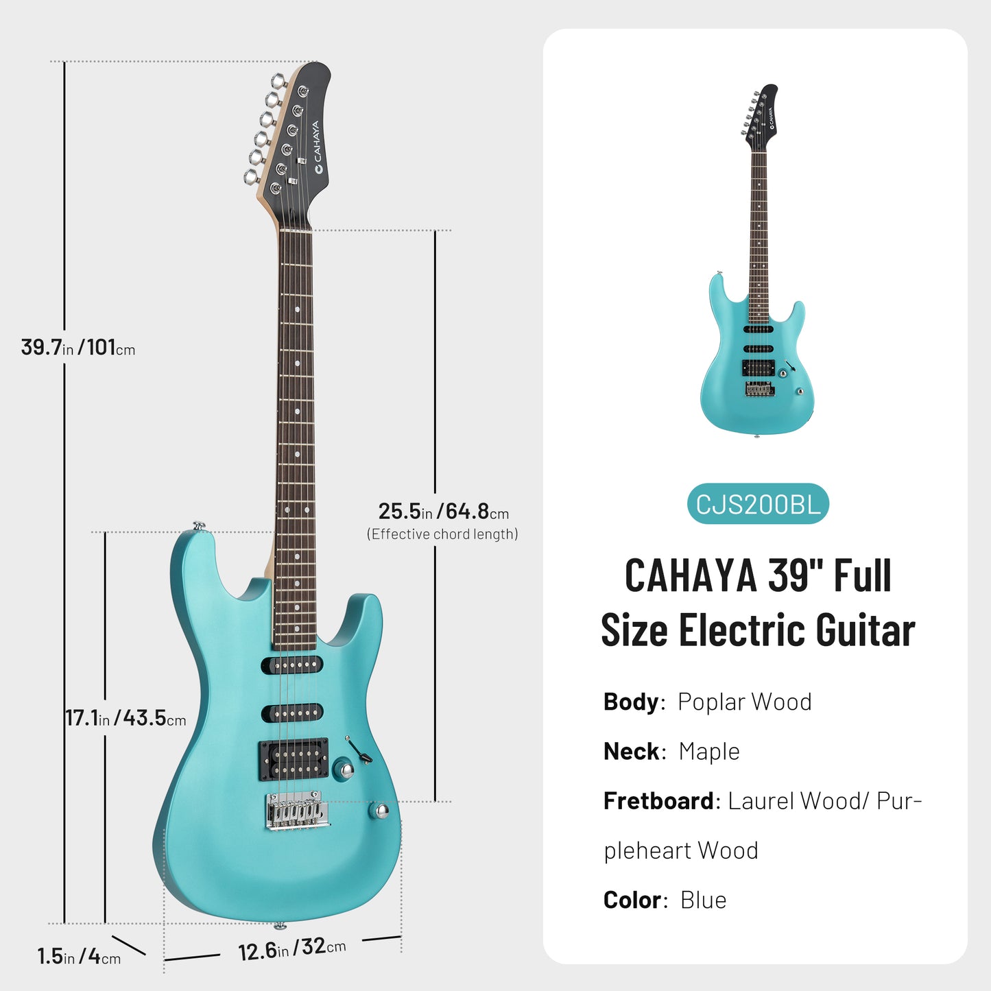 Electric Guitar ST Series CJS200B/BL 4 Color Optional