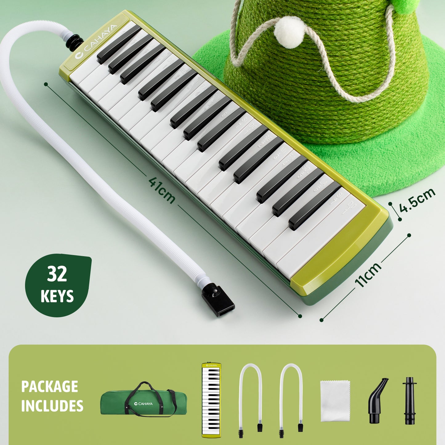 Melodica Double Sets 32 Key Green