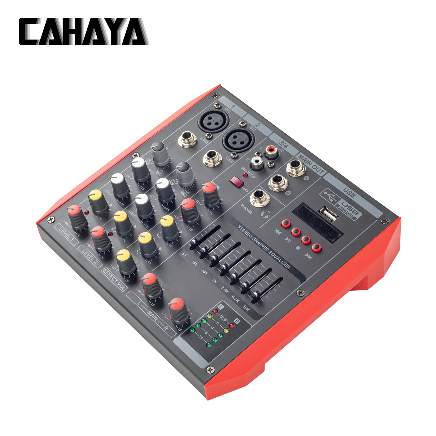 CAHAYA 4 Channels Mini USB Audio Mixer Tuners for Musical Instruments