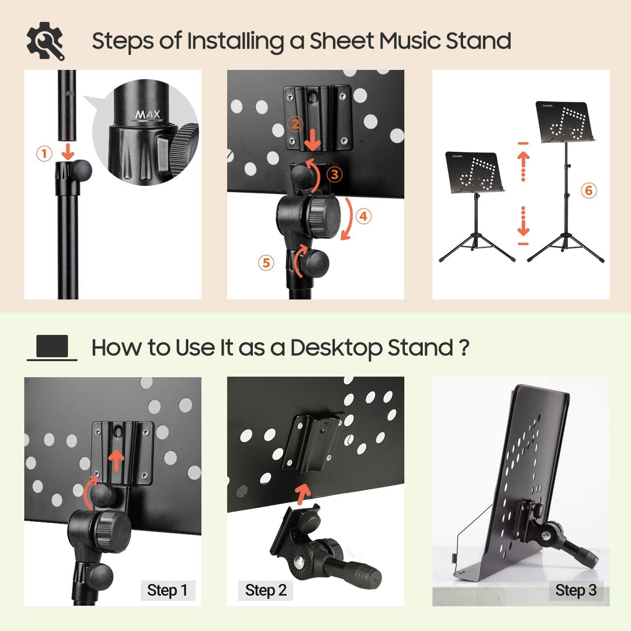 2 in 1 Sheet Music Stand CY0203