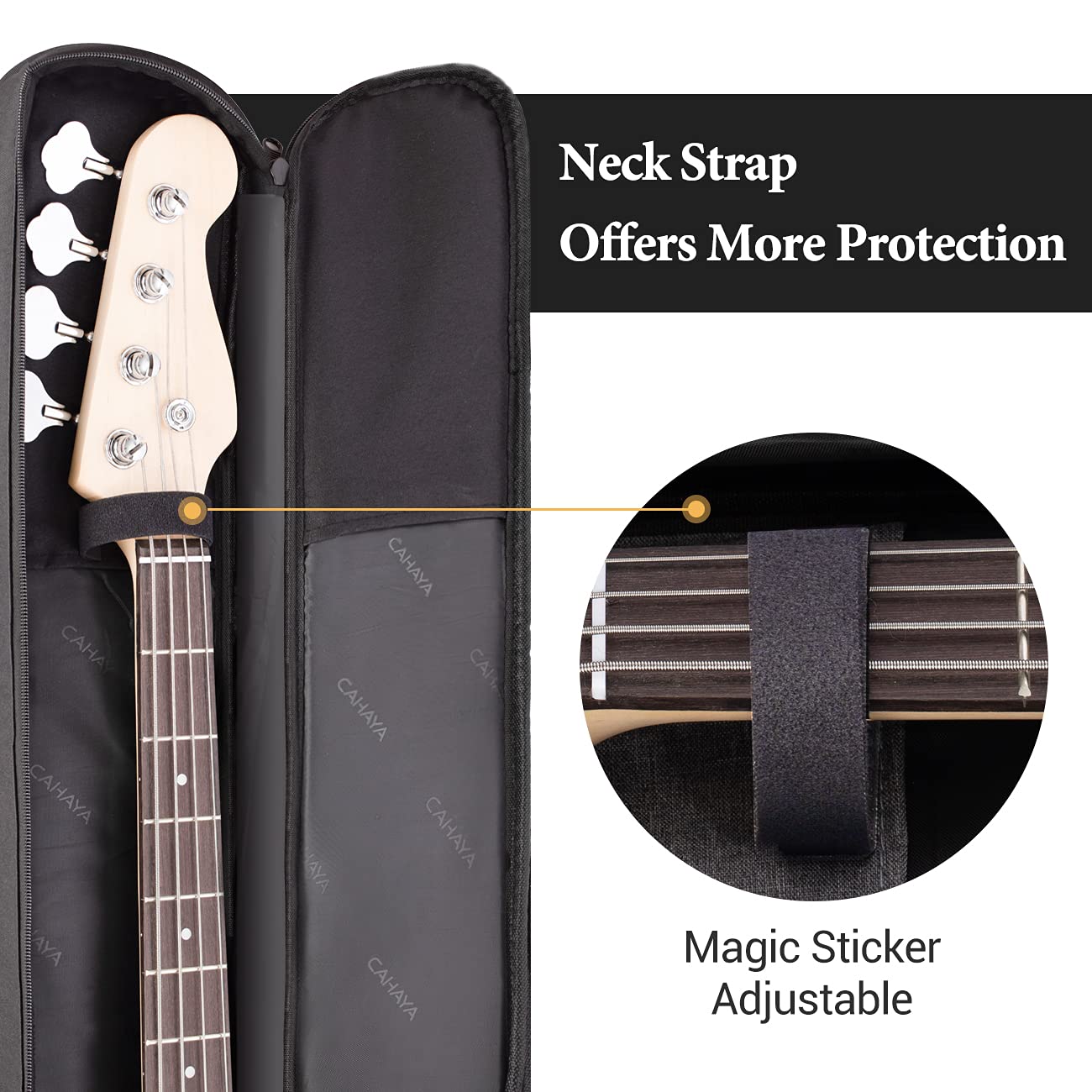 CAHAYA Bass Guitar Bag Gig Bag 0.3inch Padding Black Padded Backpack Soft  Electric Bass Case Green CY0292