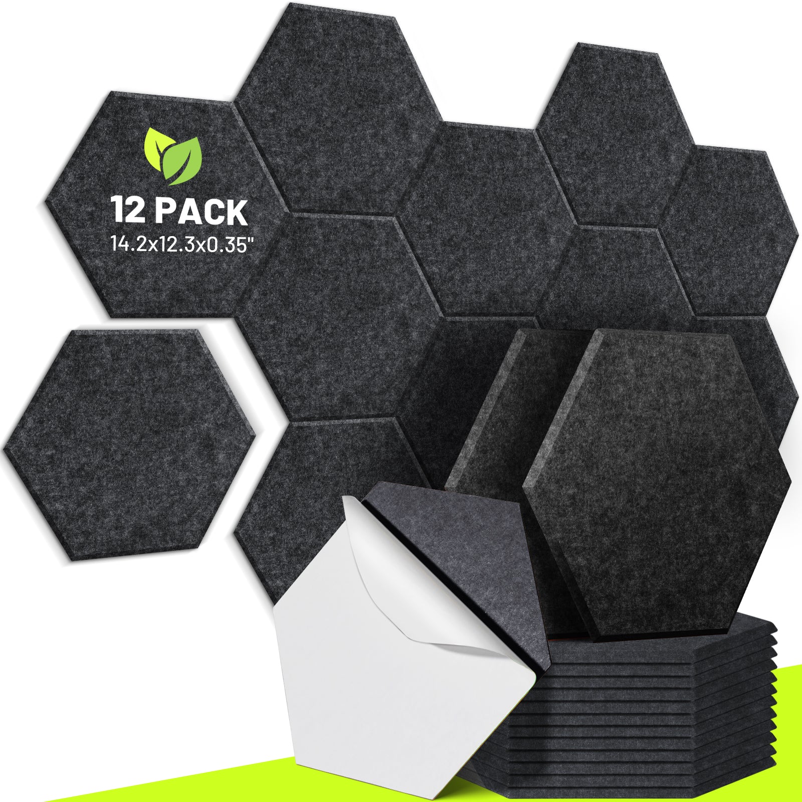 12 Pack Self Adhesive Acoustic Panels